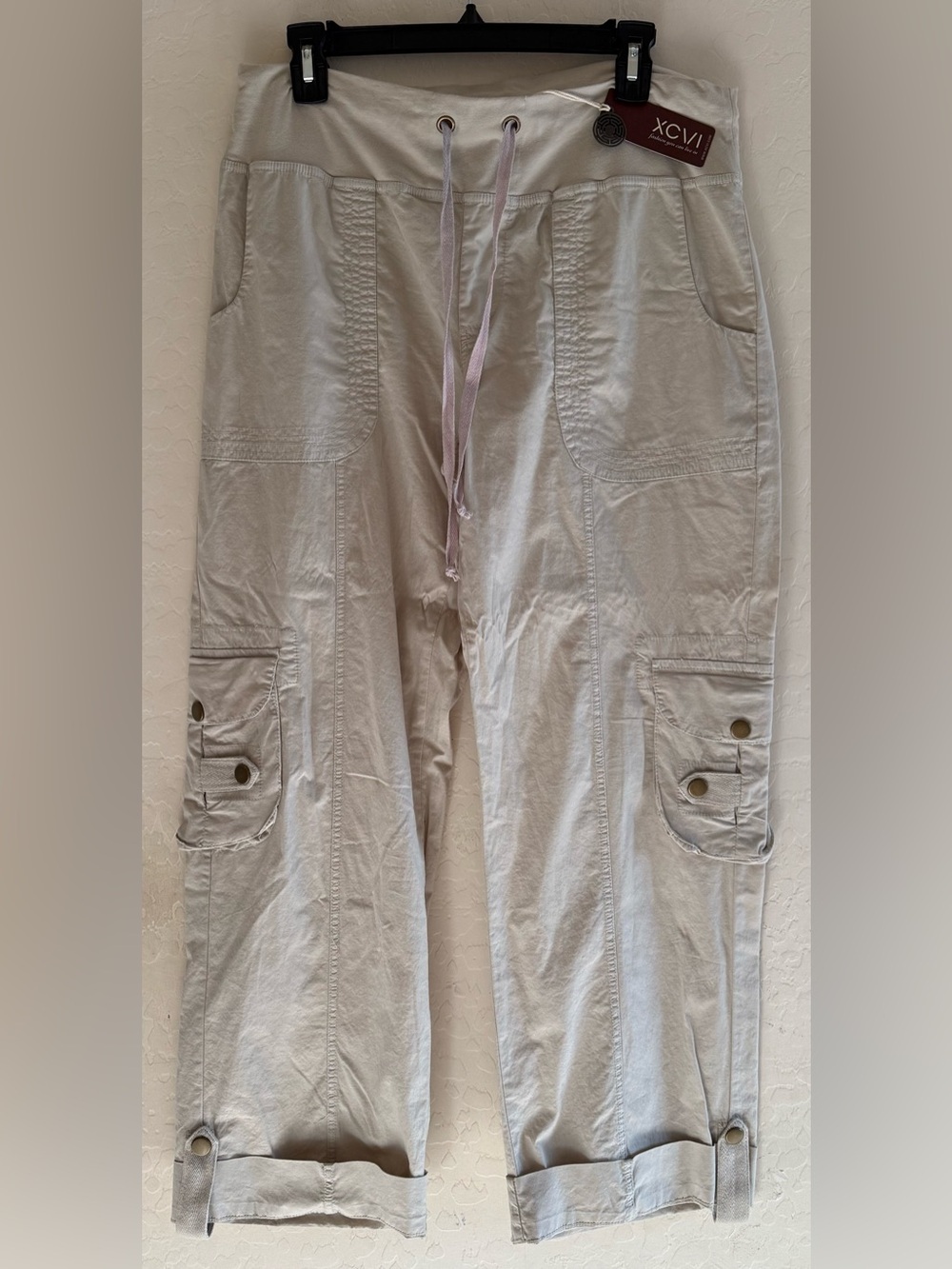 XCVI, XL, cotton blend, cargo capri pants